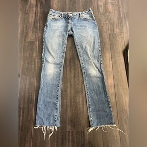 Elisabetta Franchi Celyn b. Distressed Blue Straight Leg Jeans